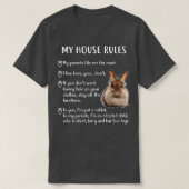 Funny Rabbit, My House Rules Lionhead Bunny T-shirt (Design voorkant)