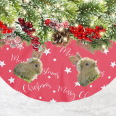 Funny Rabbit Pet Foto Red Kerstmis Kerstboom Rok