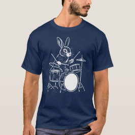 funny rabbit plays the drums t-shirt