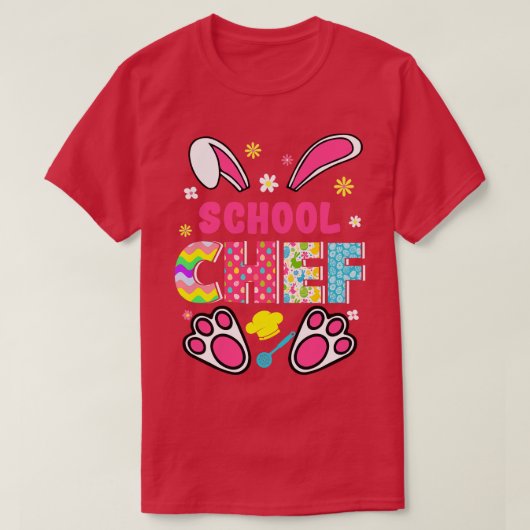 Funny Rabbit School Chef Easter Day Eggs Bunny T-shirt (Design voorkant)
