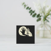 Funny Rabbit Shadow Play Pun Bunny Lover Vierkante Visitekaartje (Staand voorkant)