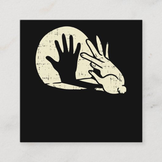 Funny Rabbit Shadow Play Pun Bunny Lover Vierkante Visitekaartje (Voorkant)
