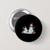 Funny Rabbit Snowman Christmas Bunny Womens Mens K Ronde Button 5,7 Cm (Voorkant /achterkant)
