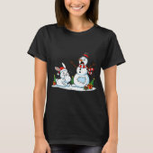 Funny Rabbit Snowman Christmas Bunny Womens Mens K T-shirt (Voorkant)