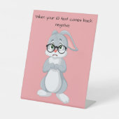 Funny Rabbit Table Top Sign Reclamebord Met Voetstuk (Voorkant)