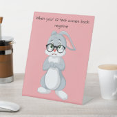 Funny Rabbit Table Top Sign Reclamebord Met Voetstuk (Insitu)