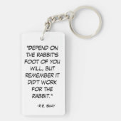 Funny Rabbit's Foot Quote Sleutelhanger (achterkant)