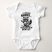  Funny Rabies Sarcasme Wasbeer Humor Romper (Voorkant)