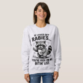 Funny Rabies Sarcasme Wasbeer Humor Trui (Voorkant volledig)