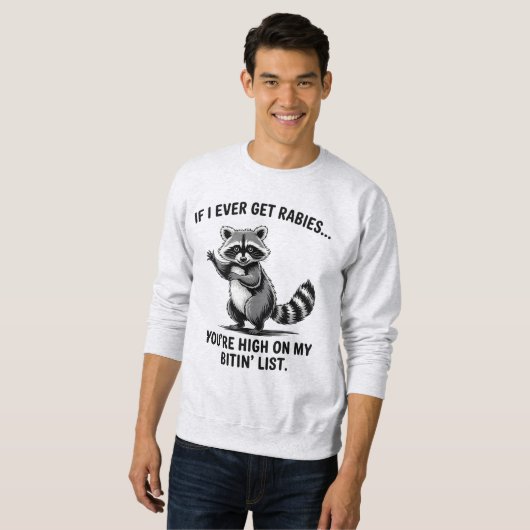  Funny Rabies Sarcasme Wasbeer Humor Trui (Voorkant volledig)