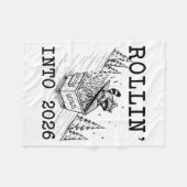 Funny Raccoon 2026 Snarky New Year, Rollin' 2025 I Fleece Deken (Voorkant (Horizontaal))