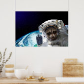Funny Raccoon Astronaut Poster (Keuken)