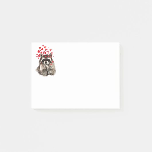 Funny Raccoon Blowkisses & Love Hearts Post-it® Notes (Voorkant)