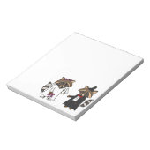Funny Raccoon Bride en Groom Wedding Art Notitieblok (Linkerzijde)
