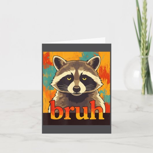 Funny Raccoon Bruh Meme Teens Boys Girls Men Graph Kaart (Voorkant)