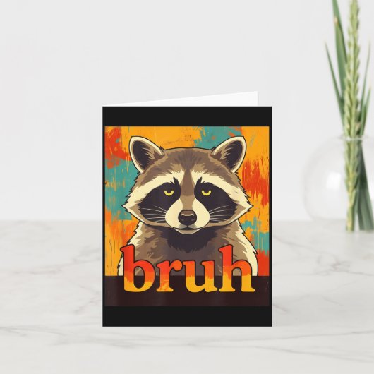 Funny Raccoon Bruh Meme Teens Boys Girls Men Graph Kaart (Voorkant)