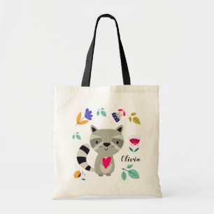 Funny Raccoon   Cadeaucode voor aangepaste naam Tote Bag
