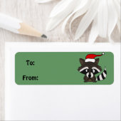 Funny Raccoon Christmas Gift Label of adreslabel (Insitu)
