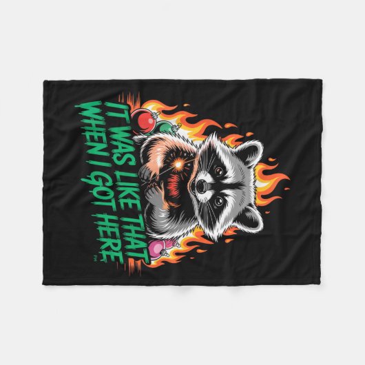 Funny Raccoon Christmas Trash Panda Xmas  Fleece Deken (Voorkant (Horizontaal))