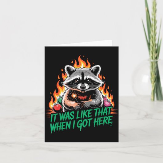 Funny Raccoon Christmas Trash Panda Xmas Kaart (Voorkant)