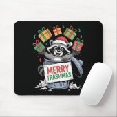 Funny Raccoon Christmas Trash Panda Xmas Merry Tra Muismat (Met muis)