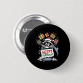 Funny Raccoon Christmas Trash Panda Xmas Merry Tra Ronde Button 5,7 Cm (Voorkant /achterkant)