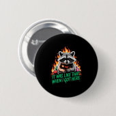 Funny Raccoon Christmas Trash Panda Xmas  Ronde Button 5,7 Cm (Voorkant /achterkant)