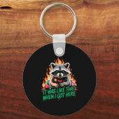 Funny Raccoon Christmas Trash Panda Xmas Sleutelhanger (Voorkant)