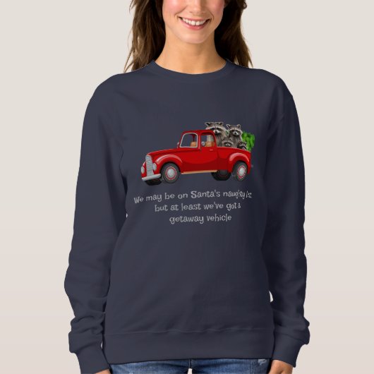 Funny Raccoon Dier Kerst Shirt (Voorkant)