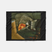 Funny Raccoon Eating Zza Animal Meme  Fleece Deken (Voorkant (Horizontaal))