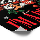 Funny Raccoon First Of All I'm A Delight Merry Chr Poster (Hoek)