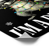 Funny Raccoon First Of All I'm A Delight Merry Chr Poster (Hoek)