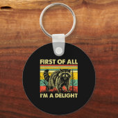 Funny Raccoon First Of All Im A Delight Racoon For Sleutelhanger (Voorkant)