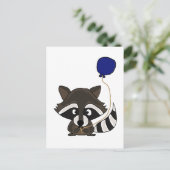 Funny Raccoon Holding ballon Briefkaart (Staand voorkant)