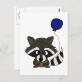 Funny Raccoon Holding ballon Briefkaart (Voorkant / Achterkant)