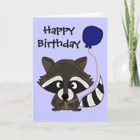 Funny Raccoon Holding ballon