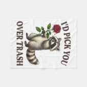 Funny Raccoon I’d Ck You Over Trash Valentines Day Fleece Deken (Voorkant (Horizontaal))