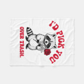 Funny Raccoon I’d Ck You Over Trash Valentines Day Fleece Deken (Voorkant (Horizontaal))