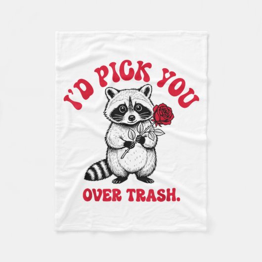 Funny Raccoon I’d Ck You Over Trash Valentines Day Fleece Deken (Voorkant)