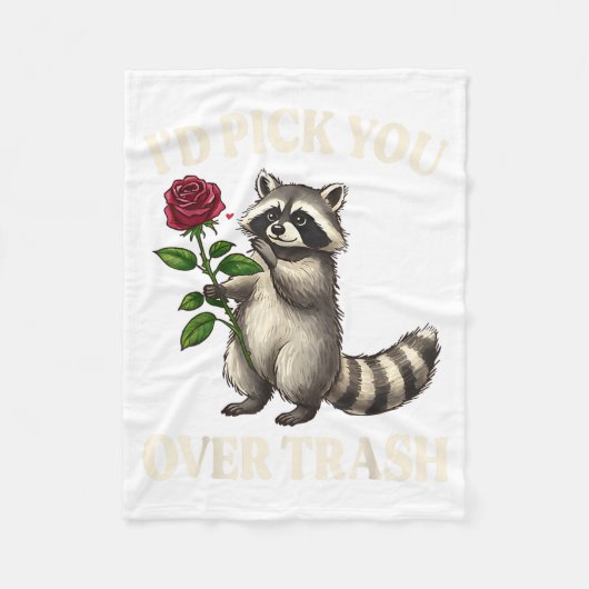 Funny Raccoon I’d Ck You Over Trash Valentines Day Fleece Deken (Voorkant)