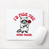 Funny Raccoon I’d Ck You Over Trash Valentines Day Muismat (Met muis)