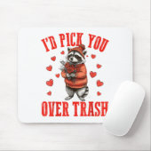 Funny Raccoon I’d Ck You Over Trash Valentines Day Muismat (Met muis)