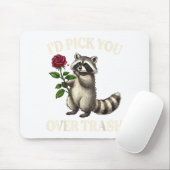 Funny Raccoon I’d Ck You Over Trash Valentines Day Muismat (Met muis)