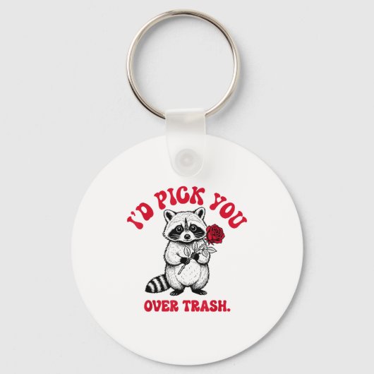 Funny Raccoon I’d Ck You Over Trash Valentines Day Sleutelhanger (Voorkant)