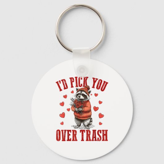 Funny Raccoon I’d Ck You Over Trash Valentines Day Sleutelhanger (Voorkant)