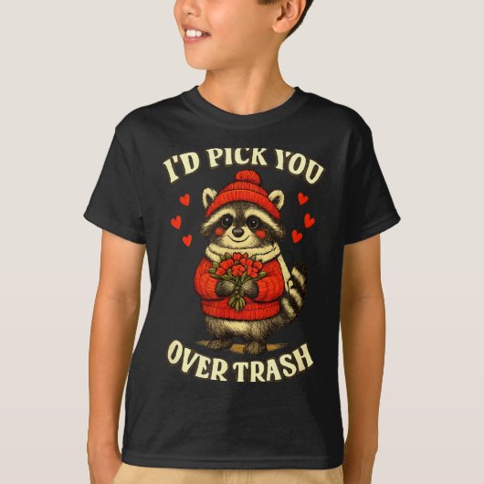 Funny Raccoon I’d Ck You Over Trash Valentines Day T-shirt (Voorkant)