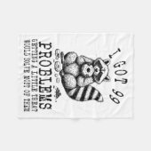 Funny Raccoon, I Got 99 Problems Sarcastic Quotes  Fleece Deken (Voorkant (Horizontaal))