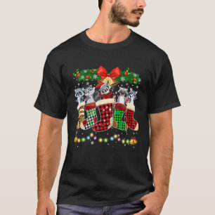 Funny Raccoon Kerst Sokken Kostuum Merry Xmas T-shirt