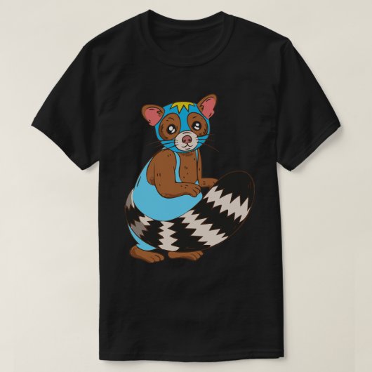 Funny Raccoon Luchador Wrestler T-shirt (Design voorkant)