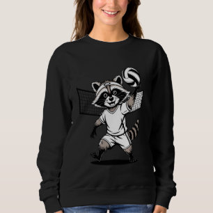 Funny Raccoon Meme Humor Volleybalspeler Fun Spo Trui